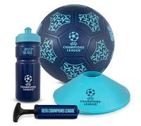 Hy-Pro Ensemble de Ballon de Rue UEFA Champions League sous Licence Officielle - UCL, Balle Souple Taille 5, Pompe, Bouteille en Plastique réutilisable de 500 ML, 4 cônes, Marchandise, Coffret Cadeau