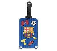 Hy-Pro Étiquette de Bagage en Silicone sous Licence Officielle Barcelone - Accessoires de Voyage, Durable 10 cm x 6 cm pour valises, étuis d'ordinateur Portable et Sacs à Dos - Design Barcelone Bleu