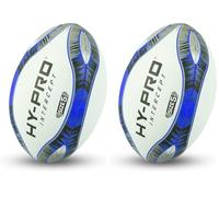 Hy-Pro Intercept Ballon de Rugby Taille 5 - Ballon de Rugby en Caoutchouc de qualité supérieure avec Surface à Picots - Ballon d'entraînement Durable pour Clubs et Jeux de Loisirs (Lot de 2)