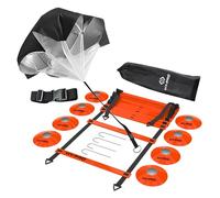 Hy-Pro Kit d'entraînement d'agilité - Parachute de résistance, échelle d'agilité réglable, 8 cônes, sac de transport, équipement d'entraînement, idéal pour améliorer la forme physique et la vitesse
