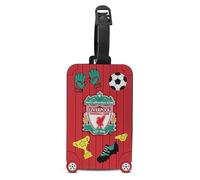 Hy-Pro Liverpool Étiquette de bagage en silicone sous licence officielle - Accessoires de voyage, durable 10 cm x 6 cm pour valises, étuis d'ordinateur portable et sacs à dos - Design Liverpool rouge