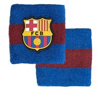 Hy-Pro Lot de 2 Bracelets en Coton sous Licence Officielle FC Barcelone - pour Enfants, Adultes, Unisexe, évacuation de l'humidité, Football, Course, Sport, Gym, Tennis, Exercice