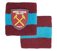 Hy-Pro Lot de 2 Bracelets en Coton sous Licence Officielle West Ham F.C. - pour Enfants, Adultes, Unisexes, évacuation de l'humidité, Football, Course, Sport, Gym, Tennis, Exercice