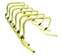 Hy-Pro Lot de 6 Haies d'entraînement réglables en Hauteur de 15,2 à 30,5 cm, Jaune Fluo, entraînement de Vitesse et agilité, équipement Multi-Sports