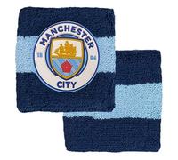 Hy-Pro Manchester City F.C. Lot de 2 Bracelets en Coton sous Licence Officielle Manchester City F.C. pour Enfants, Adultes, Unisexe, évacuation de l'humidité, Football, Course, Sport, Gym, Tennis,