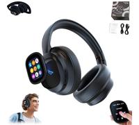 HY-X1 Pro, Casque Audio sans Fil avec Traduction IA et écran Tactile LCD, traducteur en Temps réel 115 Langues, Bluetooth 6.0, enregistreur Vocal, Alarme et Lampe de Poche