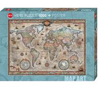 Heye Verlag – Puzzle HY29871 Map Art Retro World – 1000 pièces