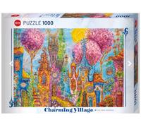 (HY30012) - Heye Puzzles - 1000 Pc - Pink Trees, Charming Village