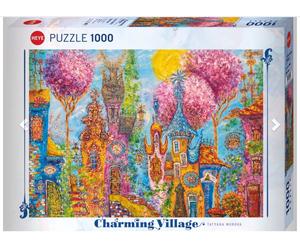 (HY30012) - Heye Puzzles - 1000 Pc - Pink Trees, Charming Village