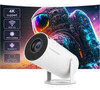 HY300Pro+ Mini projecteur 4K avec Wi-FI 6 et Bluetooth 5.4, Haut-Parleur Soundbase 5W, Keystone Vertical Automatique, Rotatif à 180 °, Videoprojecteur Portable pour la Maison et l'extérieur