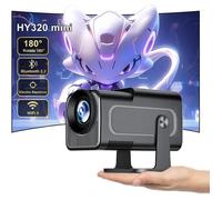 HY320 Mini Video Projector, Wifi Bluetooth Mini Video Projector Supports 4K, Portable Outdoor Projector Android TV Home Cinema Pro