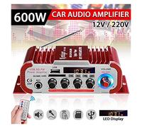HY60 600W 2.0CH HIFI Amplificateur audio LCD Afficher la classe D Power AMPLIFICADOR Radio Voiture Home Super Haut-parleur FM USB SD(12V Adapter for home)
