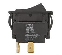 HY60E Interrupteur à bascule 20 A 125 V/250 V IP54 étanche Interrupteur marche/arrêt industriel avec 4 broches pour machines, appareils ménagers et outils électriques, noir