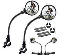 HyAdierTech 2 Pièces Rétroviseur Vélo, 360° Réglable Haute Définition Rétroviseur, Rétroviseur de Vélo électrique Convexe HD, Universel Miroirs pour Le vélo de Route de Montagne Moto Bicyclette