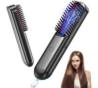 HyAdierTech Brosse Lissante Cheveux, Lisseur de Cheveux à Ions Négatifs, Lisseur Portable, Lisseur Sans Fil, Rechargeable, 3 Températures Réglables, Chauffage Rapide, pour Voyage et Domicile