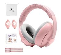 HyAdierTech Casque Anti Bruit Bébé 2-en-1, Casque Anti bruit bebe Voyage, Réglable et Confortable Protection Auditive pour Moins de 48 Mois, pour Voyages, Feux d'artifice, Spectacles (gris)