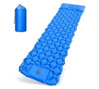 HyAdierTech Matelas Gonflable, Matelas de Camping Autogonflant, Matelas Camping Portable, Matelas Pneumatique Ultraléger avec Pompe à Pied et Oreiller, 195cm x 60cm x 5cm, pour Extérie, Voyage (Bleu)