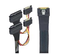 HYAGBCOP PCI-E Slimline S/AS All Inclusive Scoop-Proof SFF-8654 8i à 2 x SFF-8639 U.2 U2 avec câble d'alimentation SATA 15P (0,5 m)