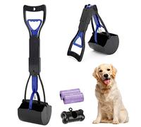 HyAiderTech Pelle Ramasse-Crottes Pliable pour Chien et Chat Pet Long Manche Pooper Scooper, Facile à Déjections Ramasse, Noir & Pourpre