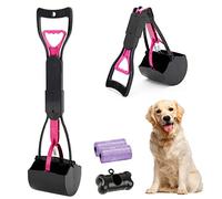 HyAiderTech Pelle Ramasse-Crottes Pliable pour Chien et Chat Pet Long Manche Pooper Scooper, Facile à Déjections Ramasse, Noir & Pourpre