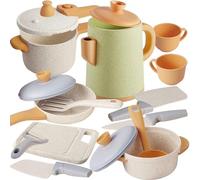 HYAKIDS Accessoire Cuisine Dinette Enfant, Jouet Cuisine Enfant avec Casseroles et Poêles, Jeu de Rôle Cadeau pour Filles et Garçons 3-5 Ans