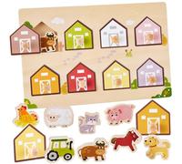 HYAKIDS Puzzle en Bois Bebe 1 an, Montessori Jouet Éducatif Enfant 1, 2 et 3 Ans, avec Puzzles Animaux de la Ferme