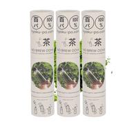 Hyaku-Pa Poudre de Matcha Bio 80% & Sencha 20%, Thé Vert Japonais Premium, No Brew-Cold Brew, Feuilles de Sencha, Focus, Zen & Sport, 3 Tubes en Papier (9 Sachets Fraîcheur, 22,5g)