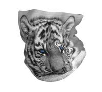 Hyaszst Bandana multifonctionnel, couvre-chef, écharpe, protection faciale, cache-cou, tube,Motif Tigre Blanc
