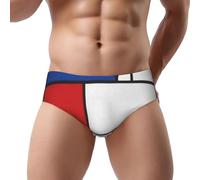 Hyaszst Slip Triangle pour Hommes Forme Triangle Ceinture élastique Lingerie pour Hommes Slips Sexy,Mondrian Minimaliste De Stijl Modern Art,XXL