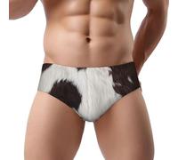 Hyaszst Slip Triangle pour Hommes Forme Triangle Ceinture élastique Lingerie pour Hommes Slips Sexy,Peau de Vache Abstraite Afrique Animal Noir,XL