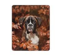 Hyaszst Tapis de Souris carré, antidérapant et imperméable,Chiens Boxer Automne