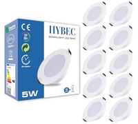 HYBEC - Downlight LED plafond encastrable, downlight LED 5W, spot LED intérieur plafond, driver inclus, lumière froide 6500ºK* (Pack 10)