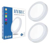 HYBEC - Lampes de plafond, plafonnier LED extérieur, lustre salle de bain, plafonniers à LED, lampe de plafond LED, lampe de cuisine, LED salle de bains 4000ºK, 24 W (Pack 2)