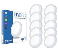 HYBEC - Plafonnier LED 20W, Plafonnier Salle de Bain, Cuisine LED 20W, Lampe Plafond LED Blanc Froid 6500K (Pack 10)