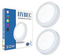 HYBEC - Plafonnier LED 20W, Plafonnier Salle de Bain et Cuisine, Lampe LED Plafond Blanc Neutre 4000K 20W (Pack 2)