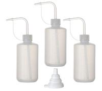 Hyber&Cara 3 pièces Pissetette 250 ml flacons souples en plastique avec pipette et bouchon, entonnoir en silicone pour laboratoires, plante d'arrosage, lavage de tatouage