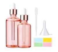 Hyber&Cara Flacons à pipette en verre - 50 ml - 100 ml - Or rose - Bouteilles de pharmacie goutte pour huiles essentielles, huiles parfumées, colorants liquides