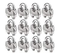 Hyber&Cara Lot de 12 Serre-câbles étrie Acier Inoxydable pour Câble Métallique de 6mm Diamètre(M6)