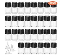 Hyber&Cara Lot de 30 Flacon transparent 2 ml fiole en verre mini bouteilles d'échantillons avec 3 mini entonnoir