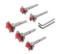 Hyber&Cara Mèches Bois Forstner, Φ 15mm 20mm 25mm 30mm 35mm Fraise Bois Carbure, Coupe-trou pour Charnière D'armoire et Verrou de Porte avec Réglage de la Profondeur du Trou (10-40 mm)