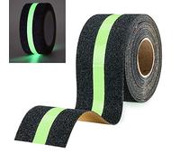 Hyber&Cara Ruban adhésif antidérapant avec film lumineux brille dans le noir, bande de sécurité pour escaliers échelles sols glissants Intérieur et Extérieur, 5 m x 5 cm