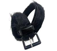 HYBEW Ceinture permanente tendance en polaire synthétique et mélange solide pour une tenue élégante toute l'année - Ceinture douce et confortable au quotidien, Noir , taille unique