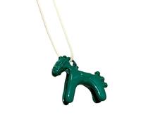 HYBEW Collier avec pendentif cheval avec revêtement brillant - Chaîne réglable - Pour un usage quotidien et une fête - Chaîne légère, taille unique, Comme décrit, Comme décrit.