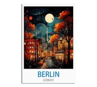 HYBFQXELL Affiches de voyage vintage de Berlin, Allemagne, affiches sur toile et impressions d'art mural moderne pour chambre à coucher (20 x 30 cm)