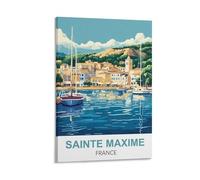 HYBFQXELL Impression sur toile vintage Sainte Maxime France 40 x 60 cm