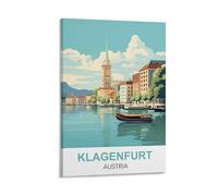 HYBFQXELL Klagenfurt Poster de voyage vintage Autriche 50 x 75 cm