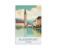 HYBFQXELL Klagenfurt Poster de voyage vintage Autriche 60 x 90 cm