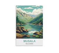 HYBFQXELL Musala Bulgarie Affiche de voyage vintage 30 x 45 cm Impression sur toile Art mural