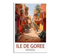HYBFQXELL Poster vintage sur toile de l'île de Goree, Sénégal, décoration murale moderne pour chambre à coucher (40 x 60 cm)