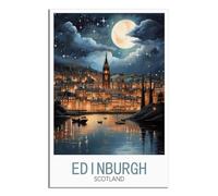 HYBFQXELL Poster vintage sur toile Edinburgh Scotland Street - Décoration murale moderne pour chambre à coucher - 20 x 30 cm